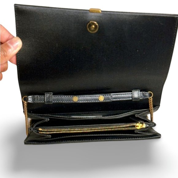 AUTHENTIC - YSL Le Monogramme Glossy Wallet on Crossbody Chain - Picture 7 of 13